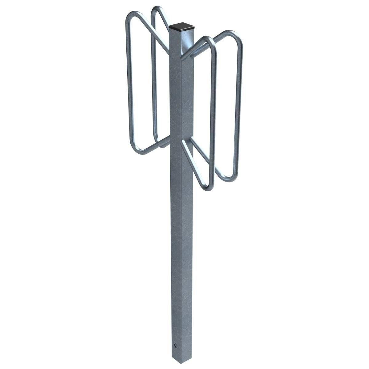 Einzelparker zum Einbetonieren, Standrohr 40x40 mm, Bügel 12mm Rundstahl, Höhe 500mm, zweiseitig-1