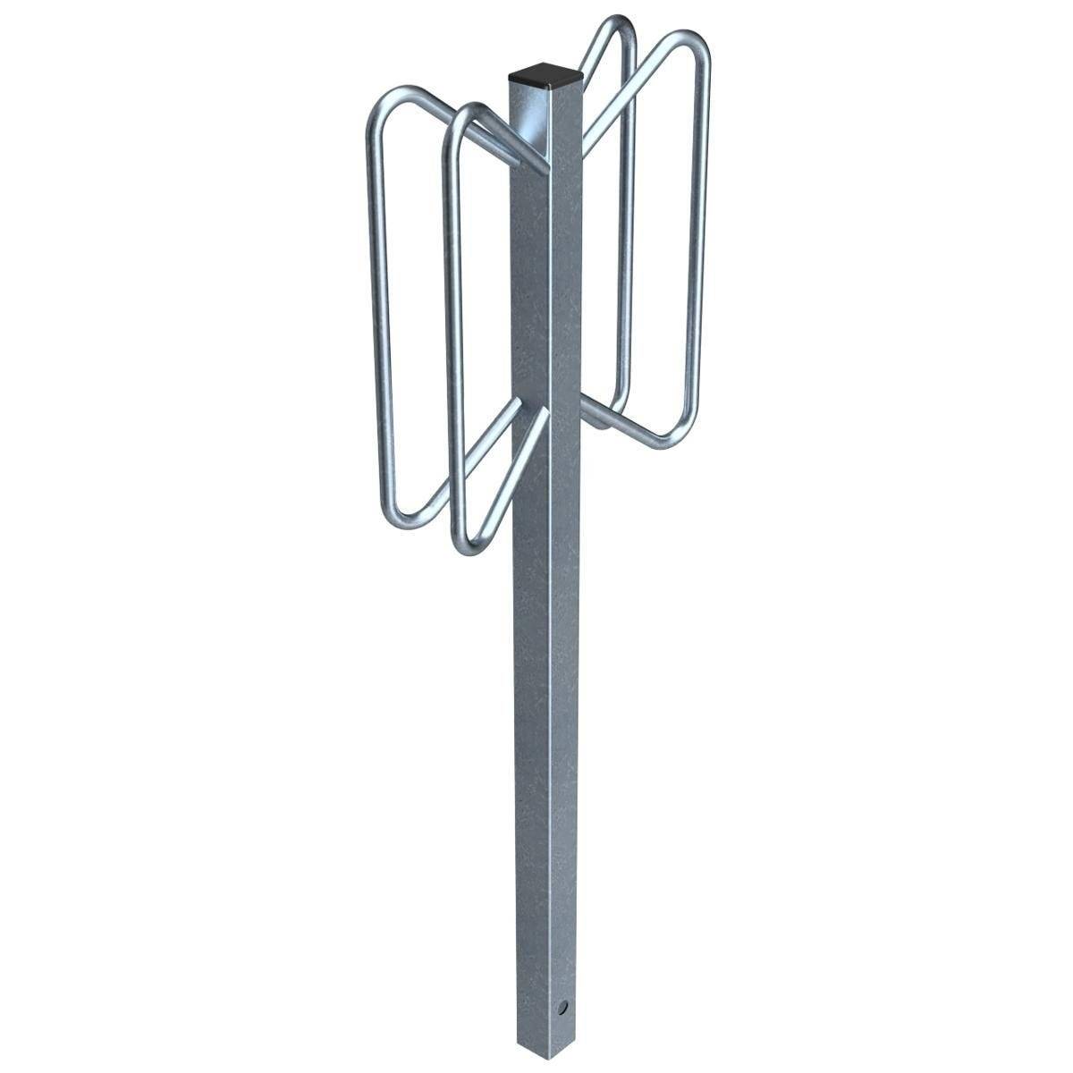 Einzelparker zum Einbetonieren, Standrohr 40x40 mm, Bügel 12mm Rundstahl, Höhe 500mm, zweiseitig-3