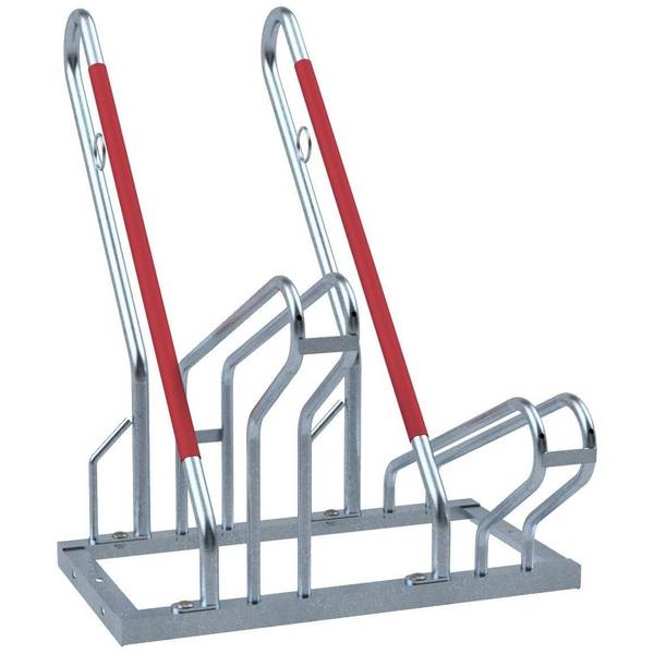 Fahrradständer mit Anlehnbügel, Höhe 850mm, Länge 700mm, Hoch-/Tiefstellung, einseitig, 2 Plätze