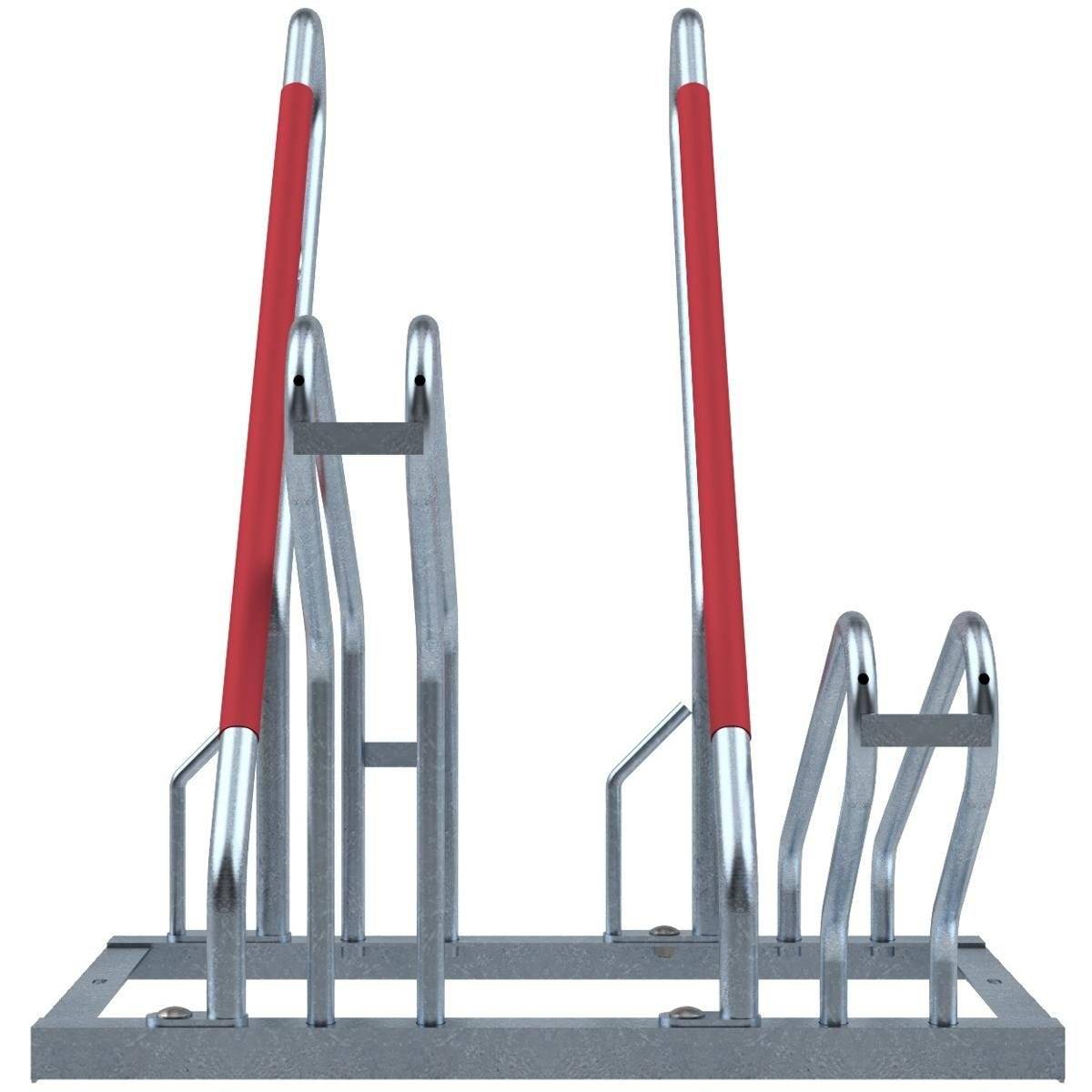 Fahrradständer mit Anlehnbügel, Höhe 850mm, Länge 700mm, Hoch-/Tiefstellung, einseitig, 2 Plätze-2