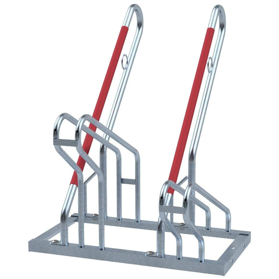 Fahrradständer mit Anlehnbügel, Höhe 850mm, Länge 700mm, Hoch-/Tiefstellung, einseitig, 2 Plätze-3