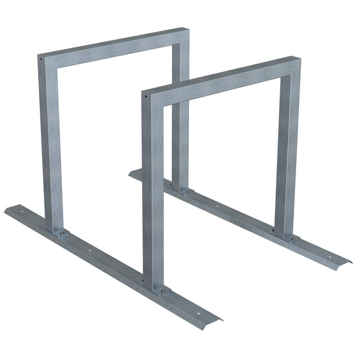 Anlehnbügel Schienensystem, 2 Bügel Stahlrohr 60x60 mm, 1400x800mm (LxB), zum Aufschrauben-0