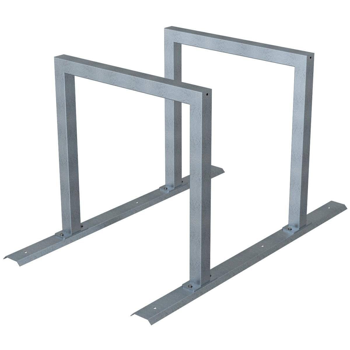 Anlehnbügel Schienensystem, 2 Bügel Stahlrohr 60x60 mm, 1400x800mm (LxB), zum Aufschrauben-2