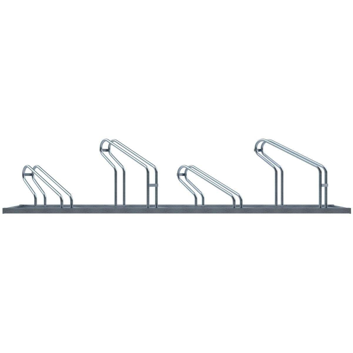 Fahrradständer, 4 Plätze, 45° links, 2260x500 mm, Hoch-/Tiefstellung, einseitig, feuerverzinkt-2