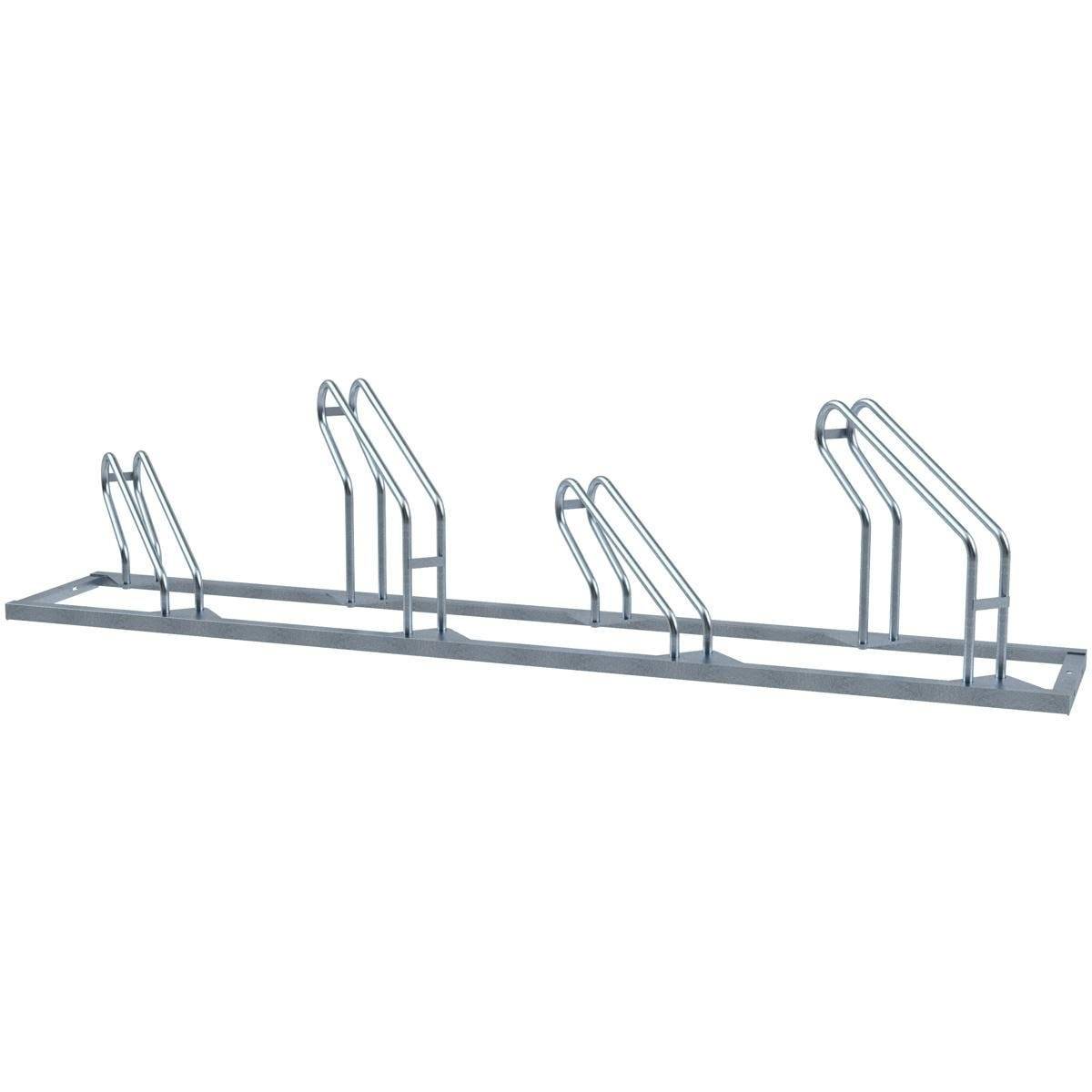 Fahrradständer, 4 Plätze, 45° links, 2260x500 mm, Hoch-/Tiefstellung, einseitig, feuerverzinkt-3
