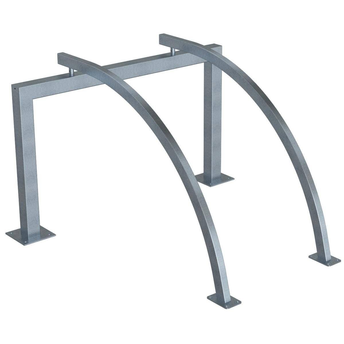 Anlehnbügel-Set, 2 Stellplätze, Vierkant-Rahmen + 2 aufschraubbare Anlehnbügel, 1400 mm, Aufdübeln-0