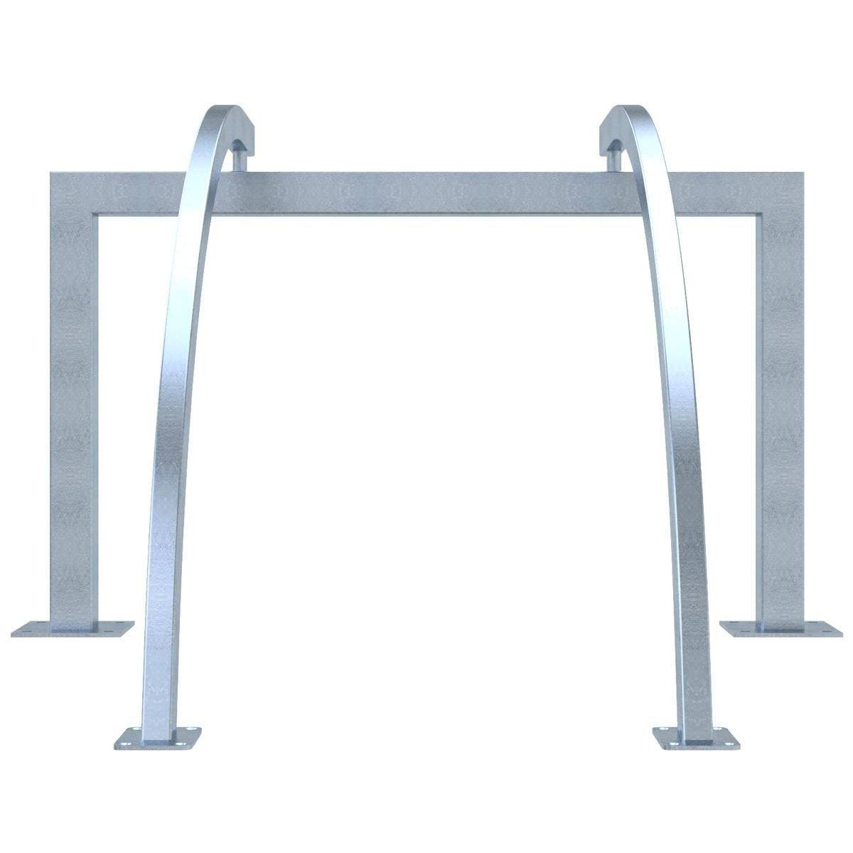 Anlehnbügel-Set, 2 Stellplätze, Vierkant-Rahmen + 2 aufschraubbare Anlehnbügel, 1400 mm, Aufdübeln-2