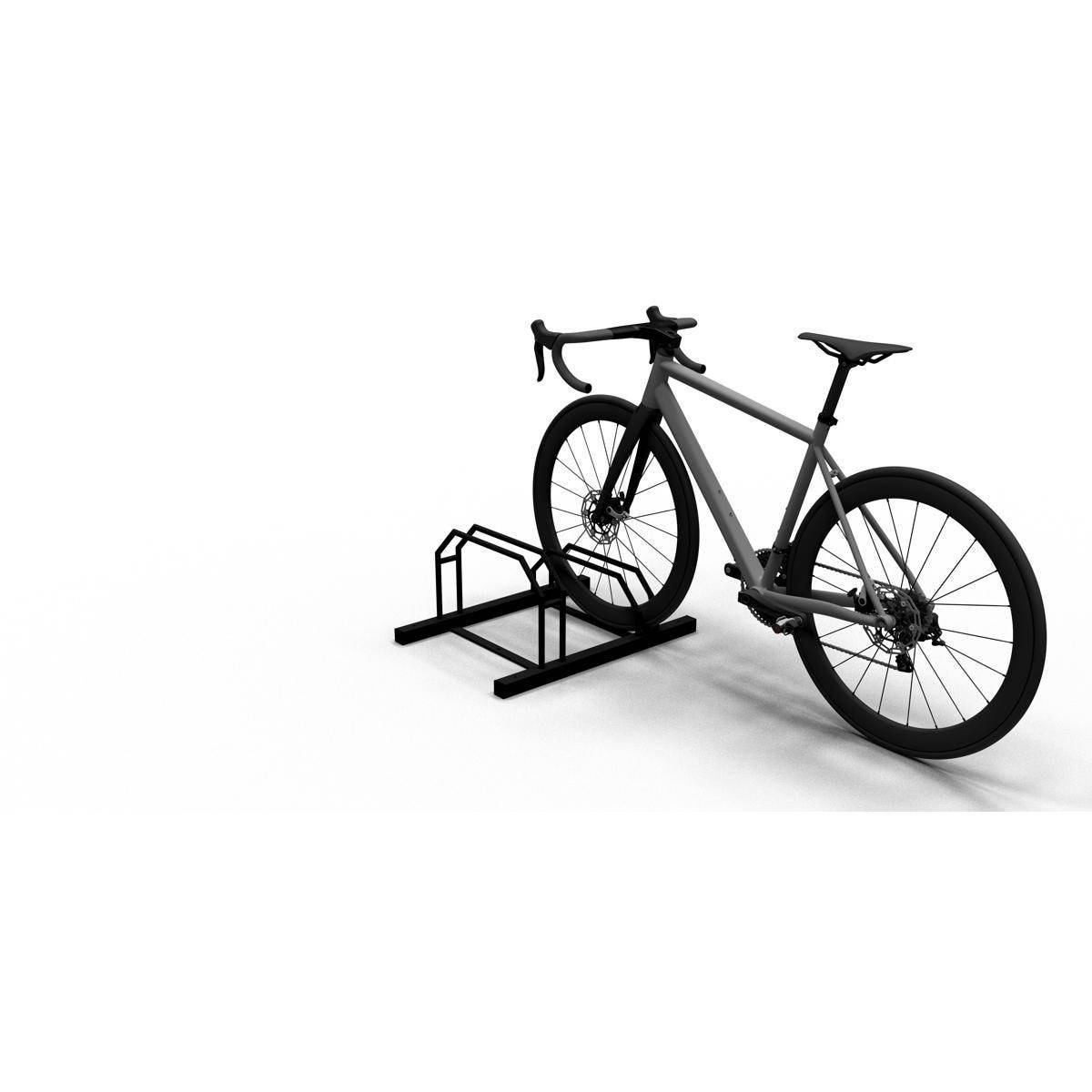 Fahrradständer, 2 Plätze, Reihenanlage, 750x500 mm, Hoch-/Tiefstellung, beidseitig, Tiefschwarz-2