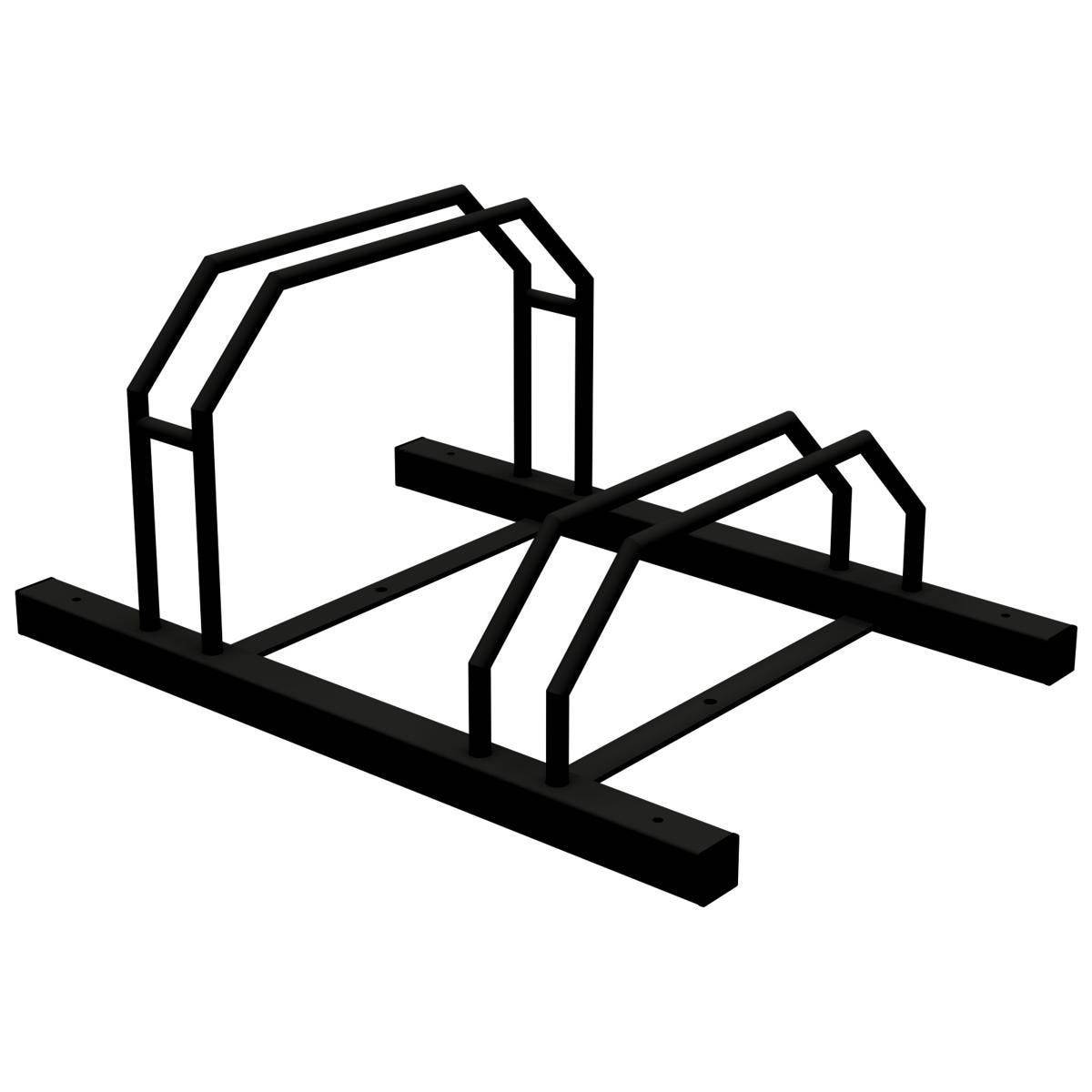 Fahrradständer, 2 Plätze, Reihenanlage, 750x500 mm, Hoch-/Tiefstellung, beidseitig, Tiefschwarz-3