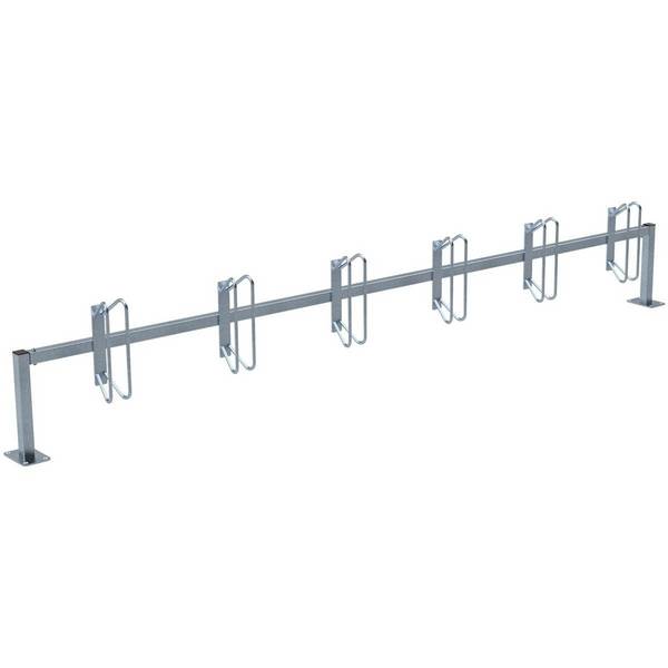 Reihenparker zum Aufdübeln, Länge 3100 mm, 6 Stellplätze, gerade 90°, verzinkt