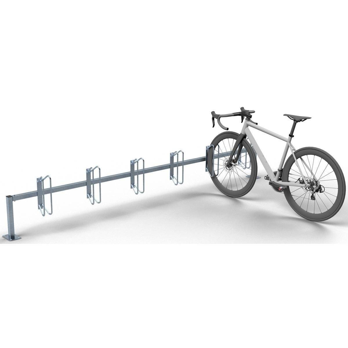 Reihenparker zum Aufdübeln, Länge 3100 mm, 6 Stellplätze, gerade 90°, verzinkt-1