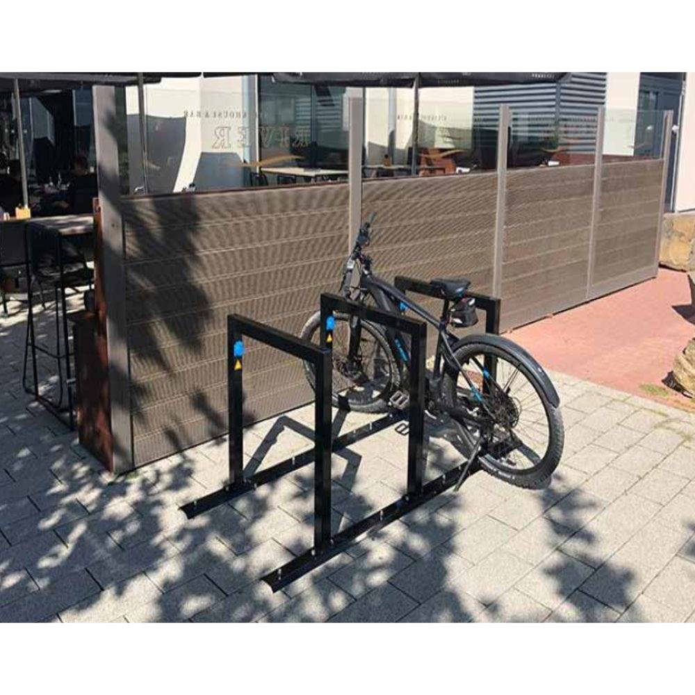 E-Bike 3er-Anlehnbügel Ladestation, ohne Ladeboxen, zum Aufschrauben, schwarz-4