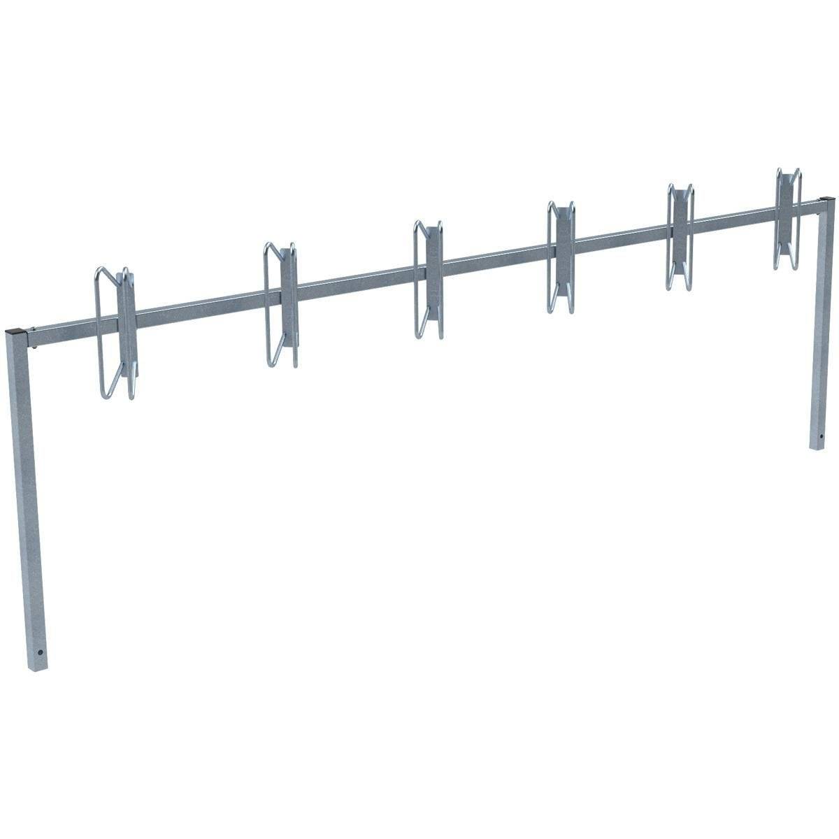Reihenparker zum Einbetonieren, Länge 3100 mm, 6 Stellplätze, links/rechts 45°, verzinkt-0