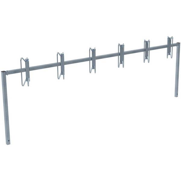 Reihenparker zum Einbetonieren, Länge 3100 mm, 6 Stellplätze, links/rechts 45°, verzinkt