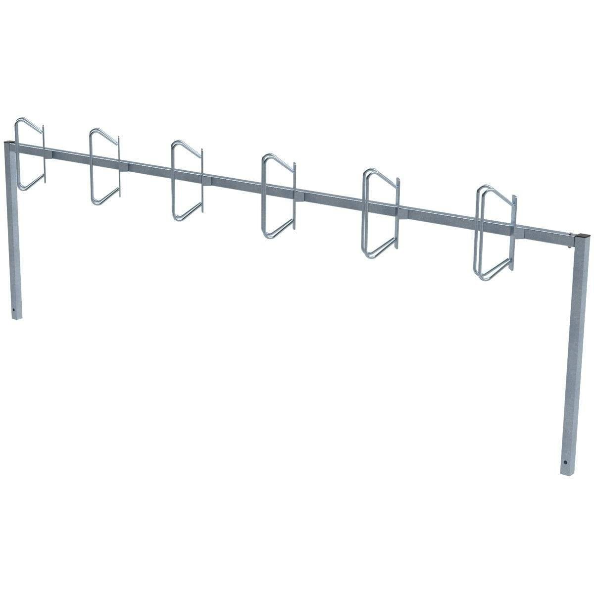Reihenparker zum Einbetonieren, Länge 3100 mm, 6 Stellplätze, links/rechts 45°, verzinkt-3