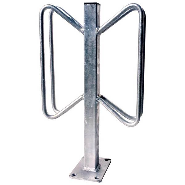 Einzelparker, zum Aufdübeln, Standrohr 40x40mm, Bügel 12mm Rundstahl, Höhe 500mm, zweiseitig