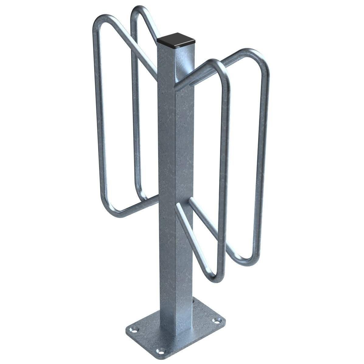 Einzelparker, zum Aufdübeln, Standrohr 40x40mm, Bügel 12mm Rundstahl, Höhe 500mm, zweiseitig-1