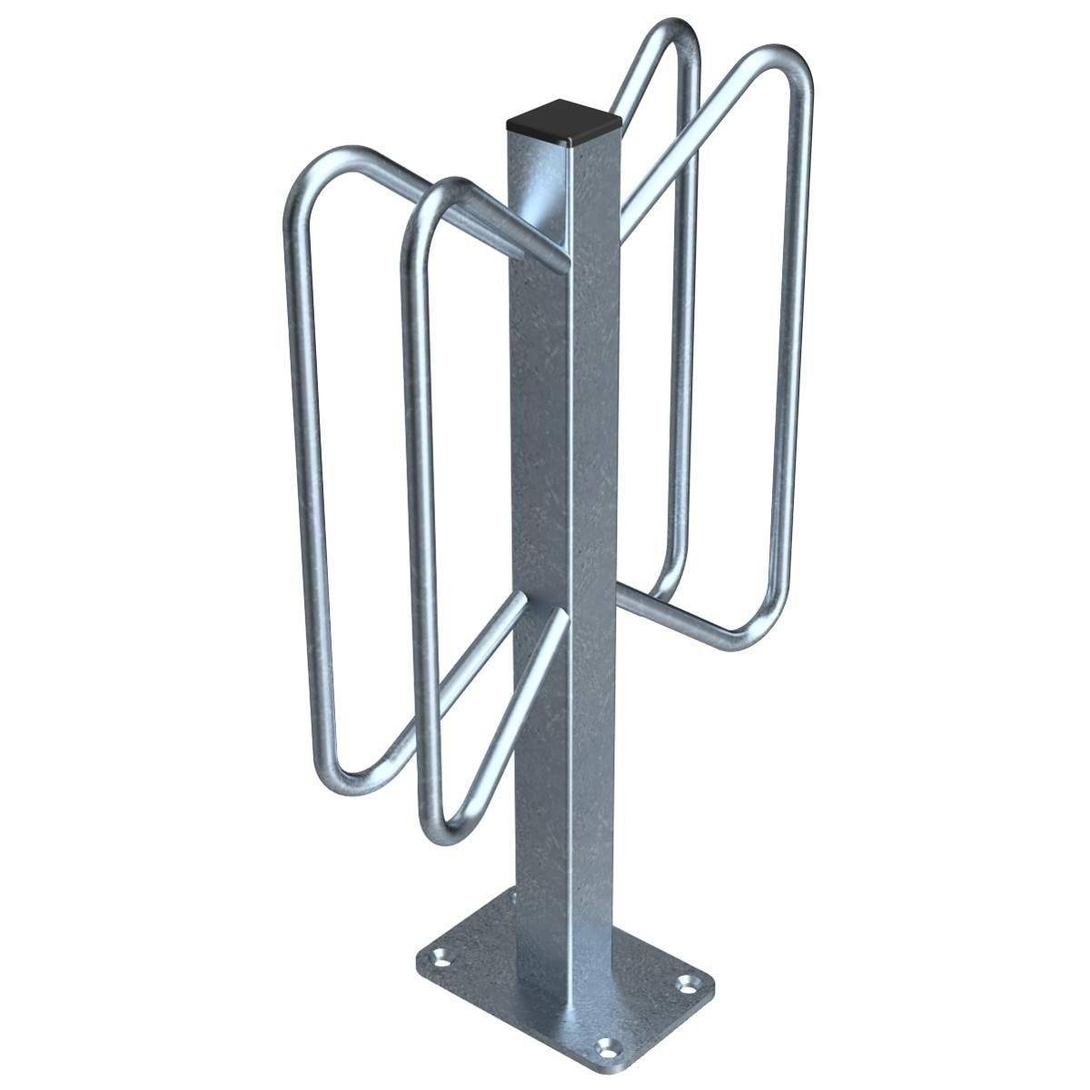 Einzelparker, zum Aufdübeln, Standrohr 40x40mm, Bügel 12mm Rundstahl, Höhe 500mm, zweiseitig-3