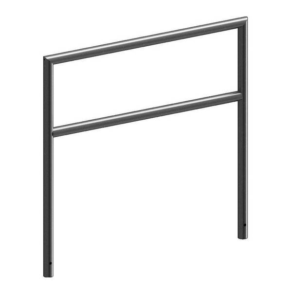 Abweisebügel auf Gehrung geschweißt, Stahlrohr Ø48mm, 1200x1200 mm (HxB), Querholm, feuerverzinkt