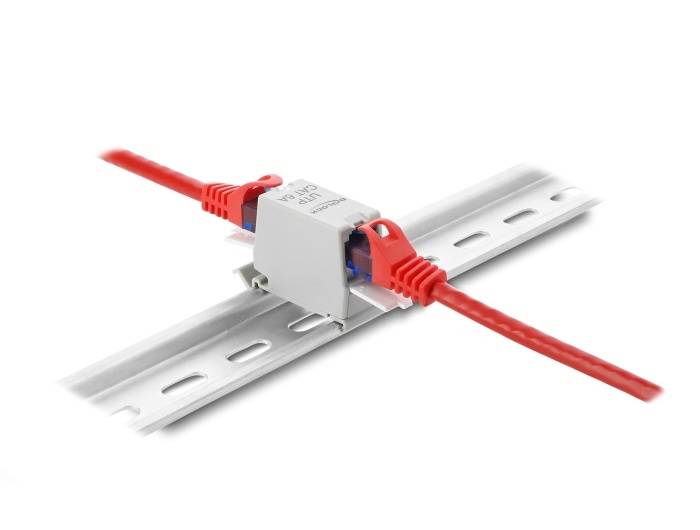RJ45 Kupplung Cat.6A Hutschiene mit...-0