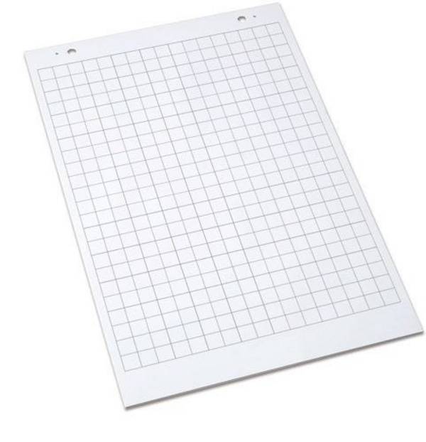 Papierblock für Flipchart, einseitig kariert, weiß, 680x980 mm