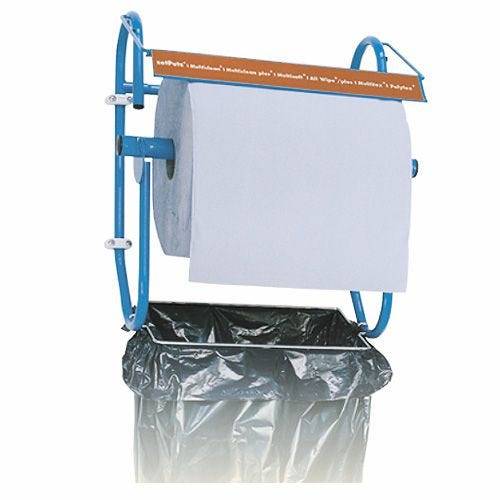 Putztuchrollen-Halter Profi, Wandmontage mit Abfallsackhalterung-0