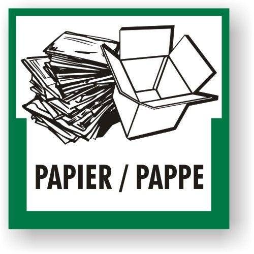 Wertstoffkennzeichnung - Papier / Pappe Kunststoff, 300 x 300 x 2 mm-0