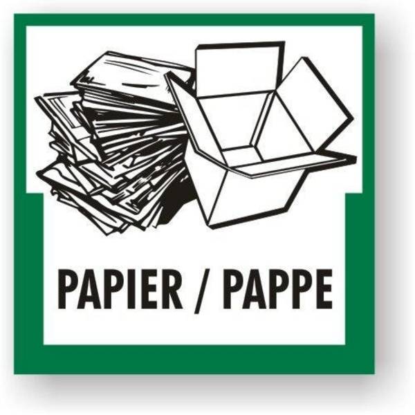 Wertstoffkennzeichnung - Papier / Pappe Kunststoff, 300 x 300 x 2 mm