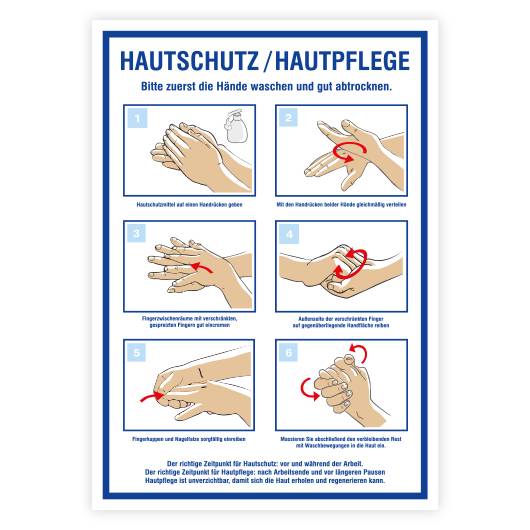 Sicherheitsaushang, HAUTSCHUTZ / HAUTPFLEGE, Kunststoff, 210 x 297 mm-0