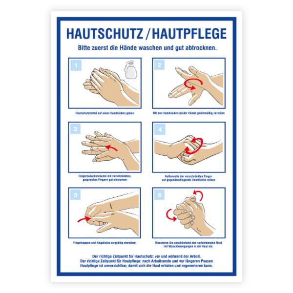 Sicherheitsaushang, HAUTSCHUTZ / HAUTPFLEGE, Kunststoff, 210 x 297 mm