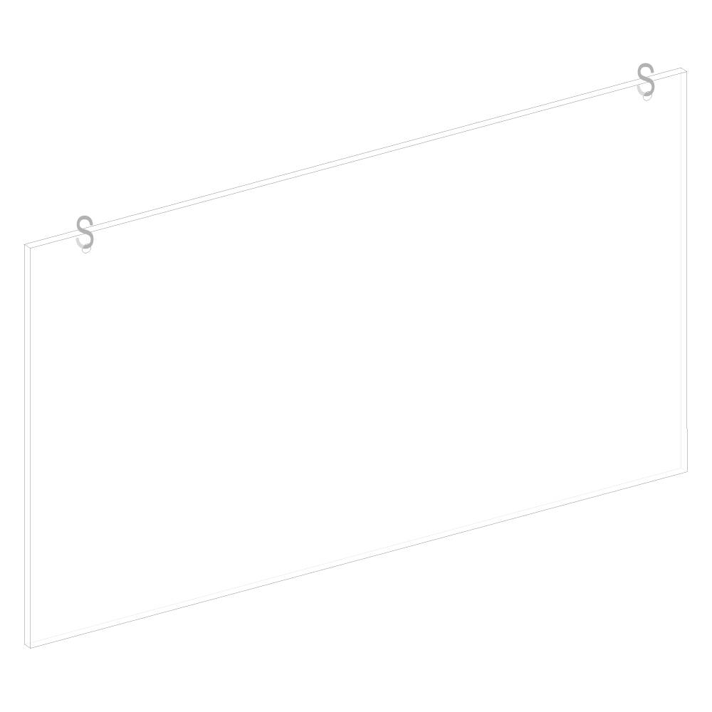 Schilderträger, Flachschild zum Aufhängen, Acrylglas, transparent, 400 x 230 mm, 2 x gebohrt-0