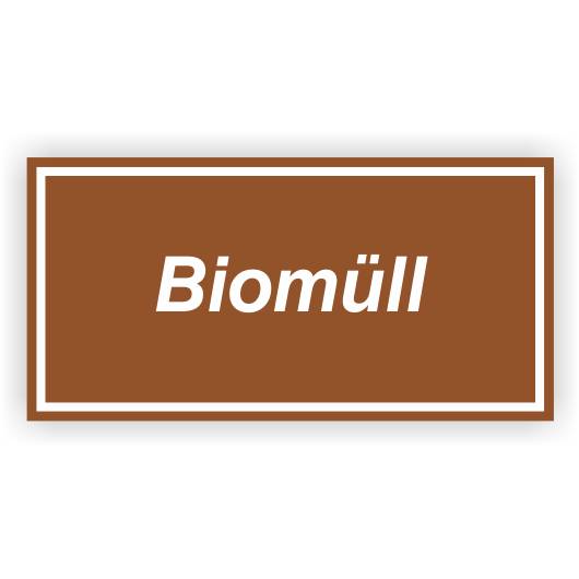 Wertstoffkennzeichnung - Biomüll Kunststoff, 300 x 150 mm-0