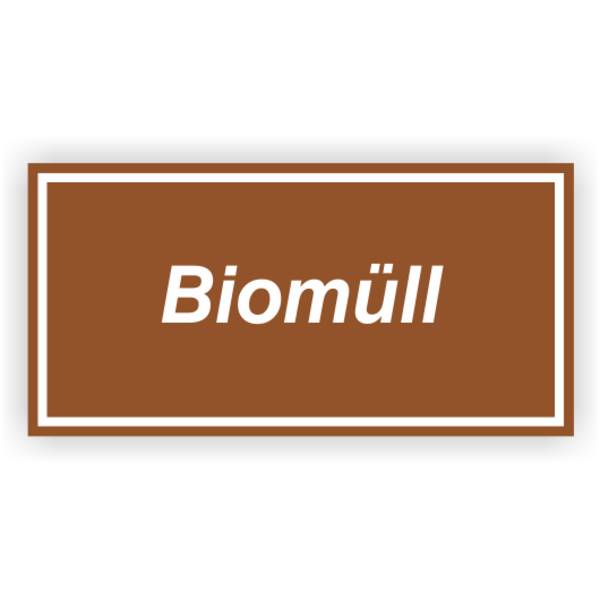 Wertstoffkennzeichnung - Biomüll Kunststoff, 300 x 150 mm