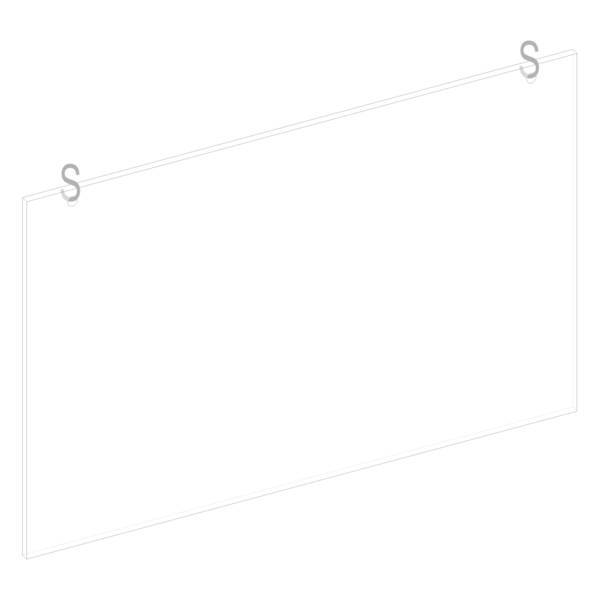 Schilderträger, Flachschild zum Aufhängen, Acrylglas, transparent, 300 x 180 mm, 2 x gebohrt