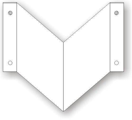 Schilderträger, Winkelschild für Wandmontage, Aluminium, 204 x 200 mm, 4 x gebohrt-0