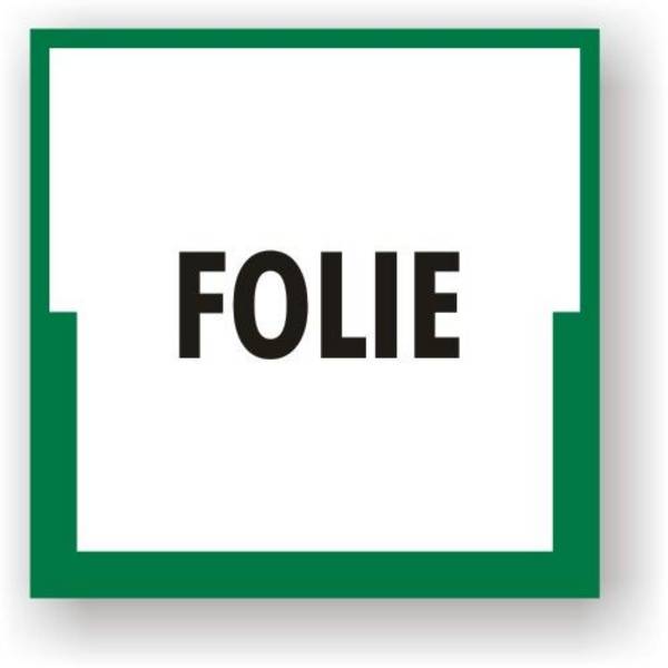 Wertstoffkennzeichnung - Folie Kunststoff, 300 x 300 x 2 mm