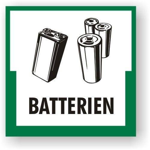 Wertstoffkennzeichnung - Batterien Kunststoff, 300 x 300 x 2 mm-0