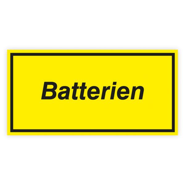 Wertstoffkennzeichnung - Batterien Kunststoff, 300 x 150 mm