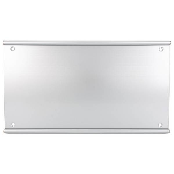 Infoschild PRIMUS mit Abdeckscheibe, Querformat aus Aluminium, silber eloxiert, 400 x 223 mm