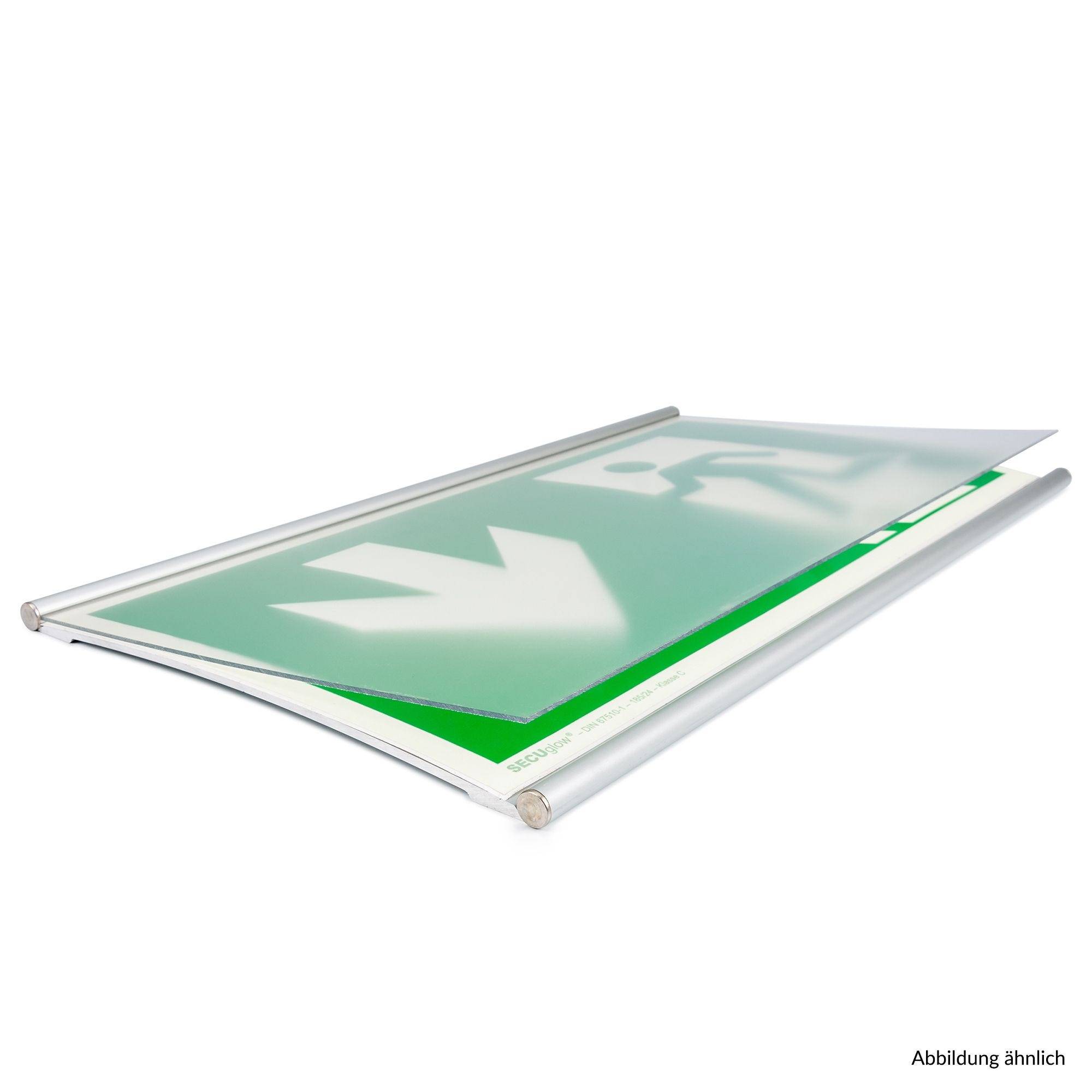 Infoschild PRIMUS mit Abdeckscheibe, Querformat aus Aluminium, silber eloxiert, 400 x 223 mm-3