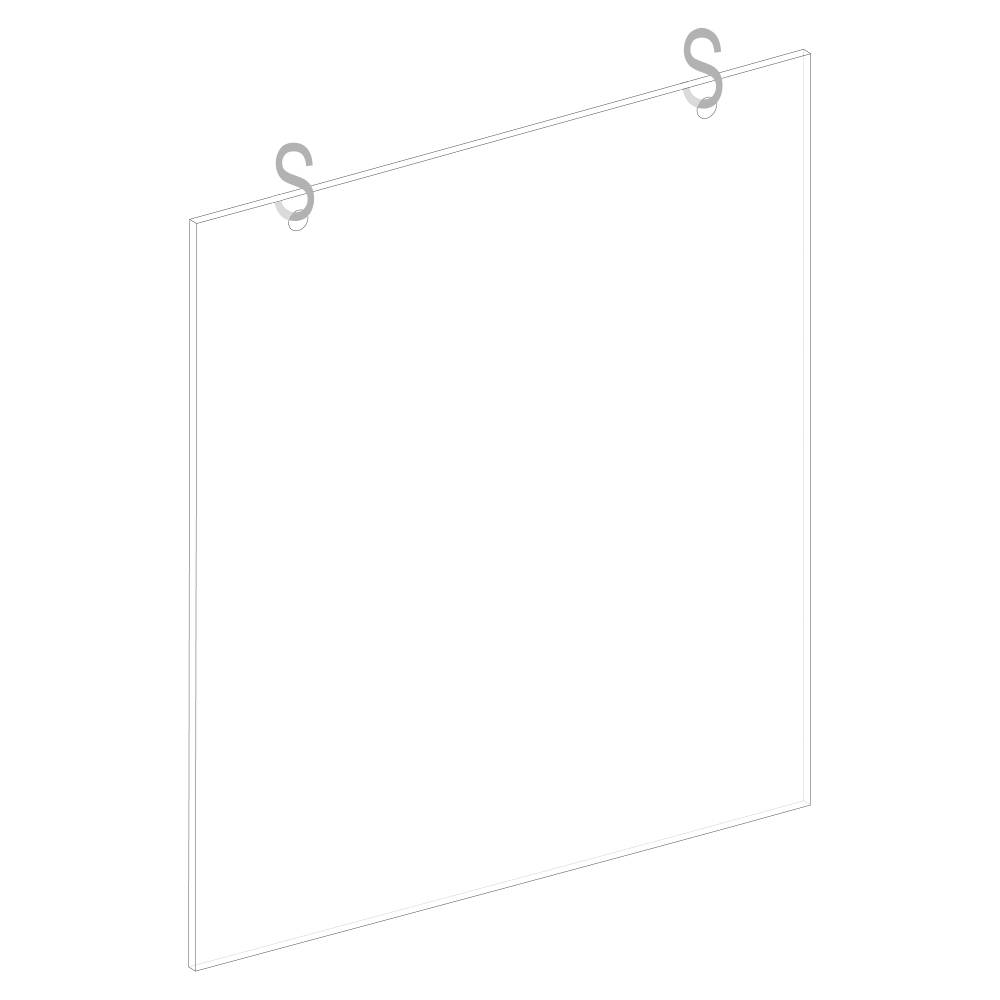 Schilderträger, Flachschild zum Aufhängen, Acrylglas, transparent, 150 x 180 mm, 2 x gebohrt-0