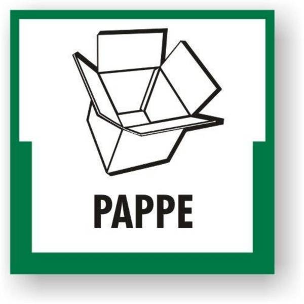 Wertstoffkennzeichnung - Pappe Aufkleber, Folie, 150 x 150 mm