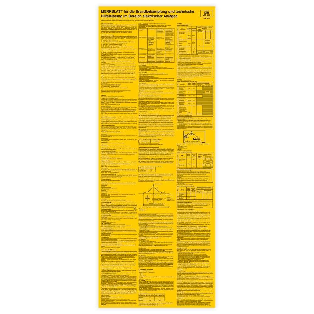 Sicherheitsaushang, Brandbekämpfung elektr. Anl. DIN VDE 0132, Kunststoff, 380 x 980 mm-0