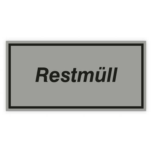 Wertstoffkennzeichnung - Restmüll Kunststoff, 300 x 150 mm-0