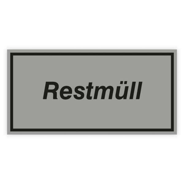 Wertstoffkennzeichnung - Restmüll Kunststoff, 300 x 150 mm