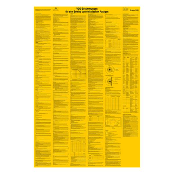 Sicherheitsaushang, VDE-Bestimmungen DIN VDE 0105-100/A1 Ber 1, Kunststoff, 660x1000 mm