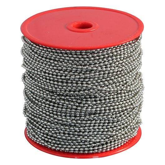Kugelkette als Meterware, ohne Verschluss, Edelstahl, Kugel-Ø = 2,4 mm, 100 m auf Rolle-0
