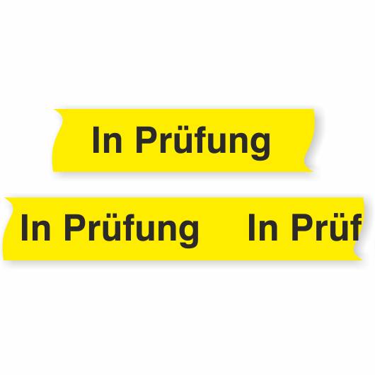PVC-Paketband - In Prüfung -, 50 mm x 66 m, gelb / schwarz-0