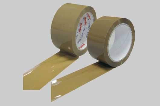 PP-Paketband, stark, braun, 48 µm, mit Naturkautschukkleber, 50 mm x 66 m, 6 Rollen/ VE-1