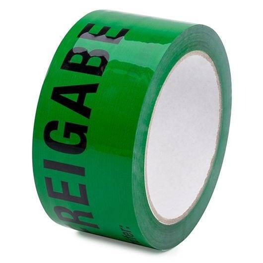 PP-Paketband - Freigabe - Prüfer - 50 mm x 66 m, grün / schwarz-0